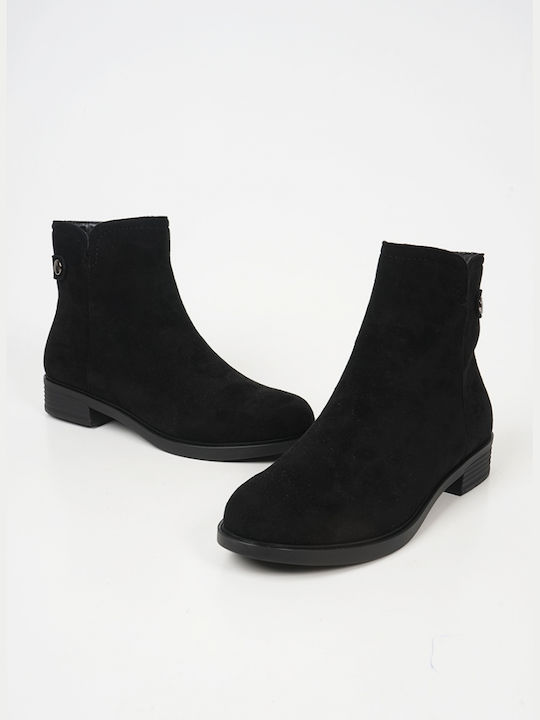 Piazza Shoes Catifea Ghete dama Negru