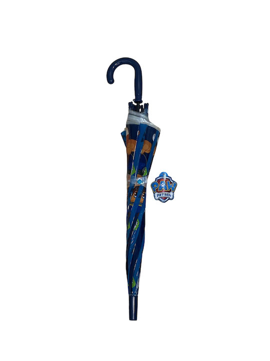 Childrenland Kinder Regenschirm Gebogener Handgriff Automatisch Blau mit Durchmesser 84cm.