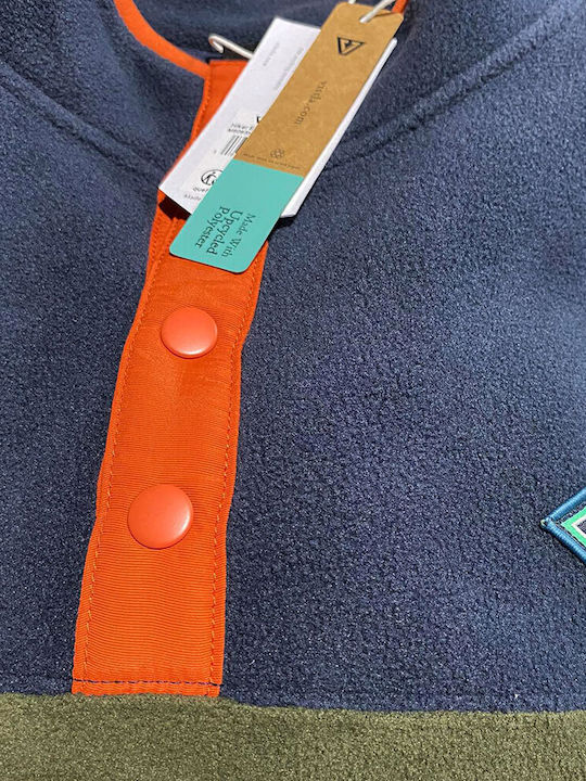 Ανδρική Ζακέτα Fleece με Κουμπιά Χακί