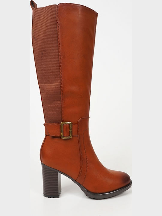 Women's Boots with Zipper Tabac Brown