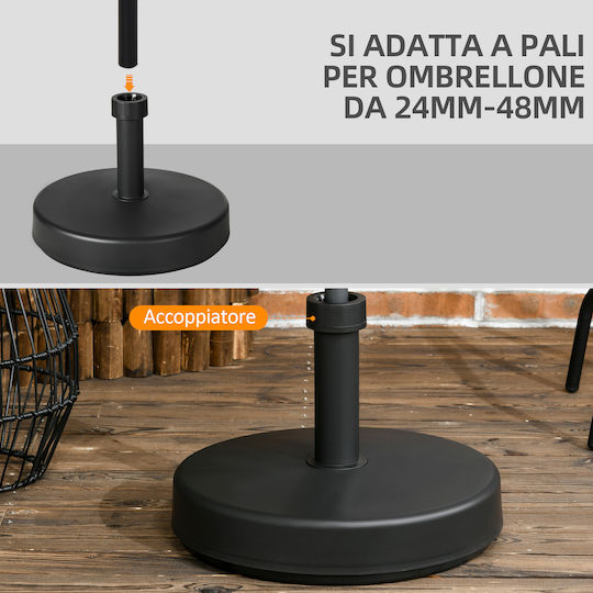 Outsunny Umbrella Stand made of Plastic in Black Color 45x45x33cm