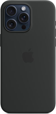 Apple Coperta din spate Silicon Negru (iPhone 15 Pro Max)