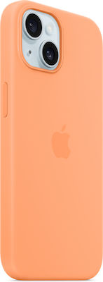 Apple Silicone Case with MagSafe Umschlag Rückseite Silikon Orange (iPhone 15)