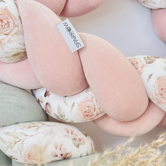 Sparrow Πάντα Πλεξούδα Velvet powder pink 10x400cm