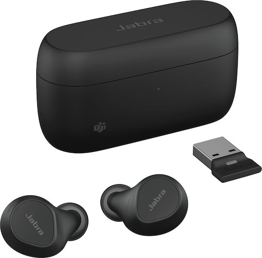 Jabra Evolve2 Buds USB-A MS Bluetooth Handsfree Ακουστικά με Αντοχή στον Ιδρώτα και Θήκη Φόρτισης Μαύρα