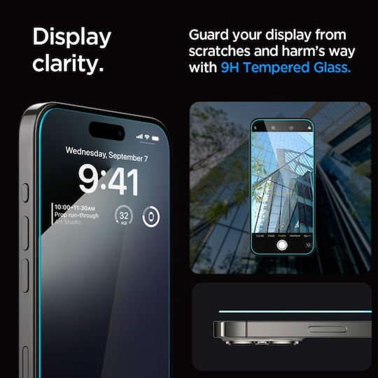 Spigen tR EZ Fit 2-pack 0.2mm Tempered Glass 2pcs (iPhone 15 Pro)