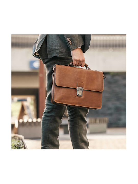 The Chesterfield Brand Leather Men's Briefcase Tabac Brown