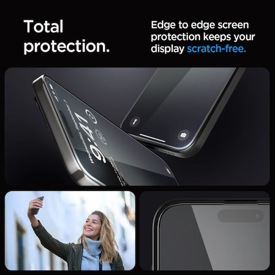 Spigen Glas.tr Ez Fit 0.3mm Full Face Tempered Glass 2pcs Black (iPhone 15 Pro)