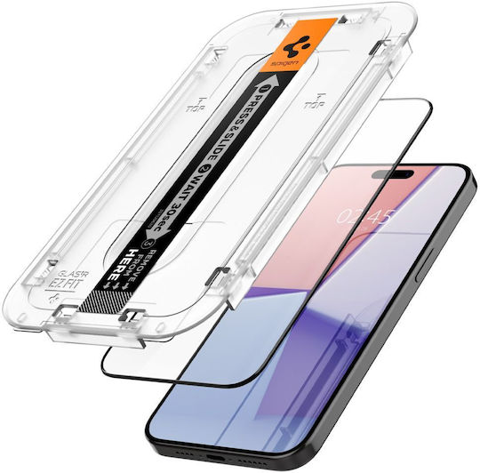 Spigen Glas.tr Ez Fit 0.3mm Full Face Tempered Glass 2pcs Black (iPhone 15 Pro)