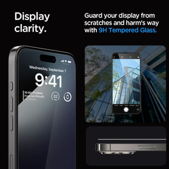 Spigen Glas.tR EZ Fit 0.58mm Full Glue Full Face Tempered Glass 2pcs (iPhone 15 Pro Max)