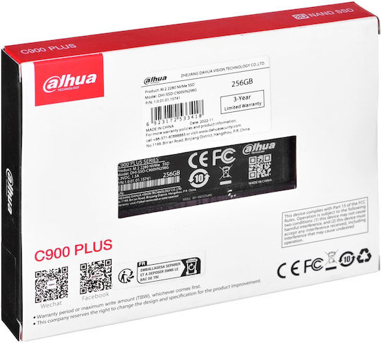 Dahua C900 Plus SSD 256GB M.2 NVMe PCI Express 3.0 DHI-SSD-C900VN256G