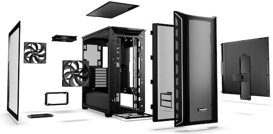 Be Quiet Shadow Base 800 DX Gaming Midi Tower Κουτί Υπολογιστή με Πλαϊνό Παράθυρο και RGB Φωτισμό Μαύρο