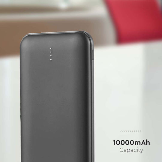 V-TAC VT-3527 Power Bank 10000mAh 10W με 2 Θύρες USB-A Μαύρο