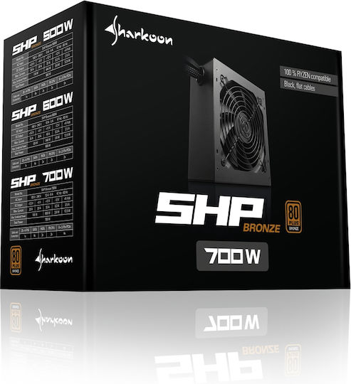 Sharkoon SHP 600W Μαύρο Τροφοδοτικό Υπολογιστή Full Wired 80 Plus Bronze