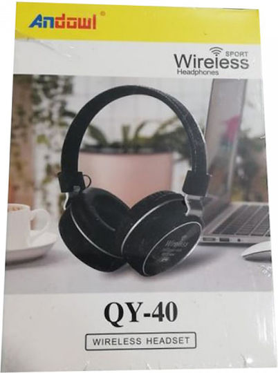 Andowl QY-40 Bluetooth Wireless On Ear Headphones with Radio with 6 hours of Operation Black