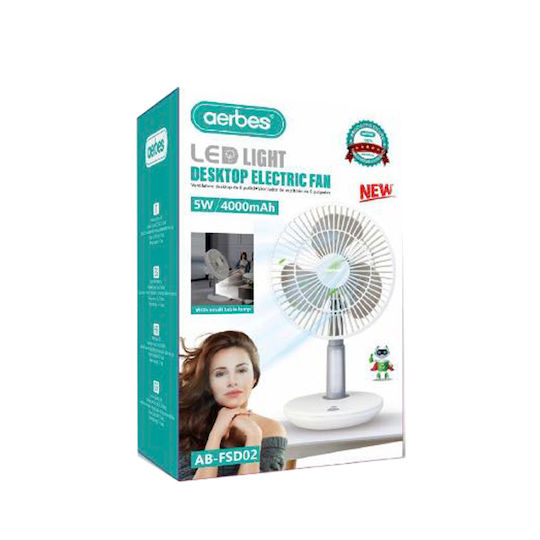 Aerbes Вентилатор USB 5W Бял 33047