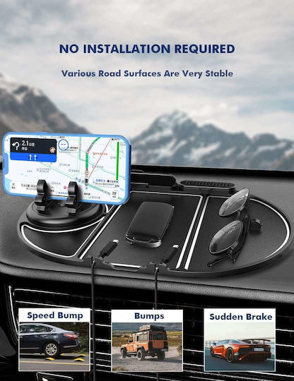 Moxom Car Mobile Mount 4.5" - 7" with Anti-Slip Surface Black