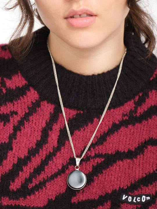Women's Long Sleeve Sweater Animal Print Burgundy