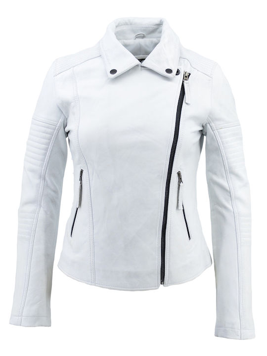 Damen Bikerjacke Weiß