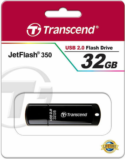 Transcend 32GB USB 2.0 Stick Μαύρο