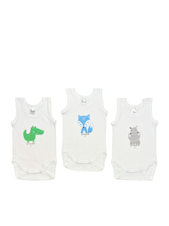 Bunny Bebe Ärmellos White / Blue 3Stück