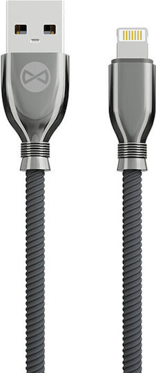 Forever Плетена USB-A към Lightning кабел Черен 1м (GSM097154)