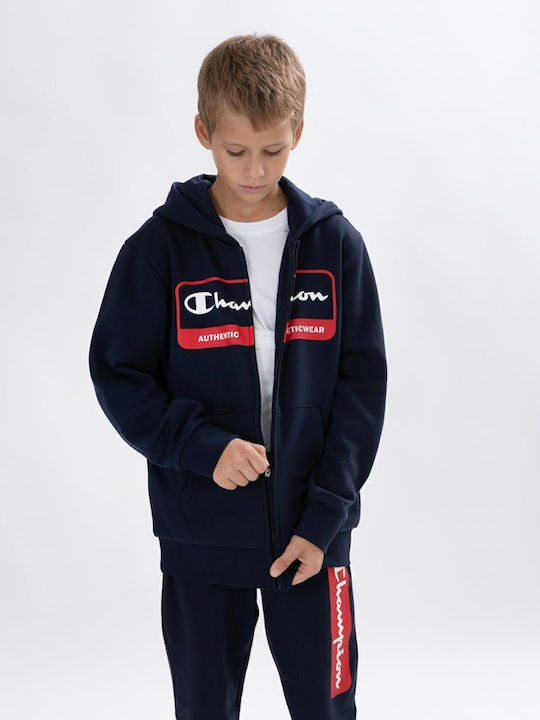 Kids Sweatshirt Cardigan with Hood Navy Blue