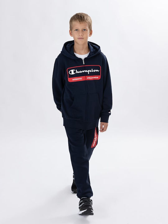 Kids Sweatshirt Cardigan with Hood Navy Blue