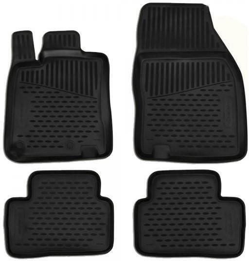 Novline Set of Front and Rear Mats 4pcs Tray Type for Renault Kadjar 2015+ Black
