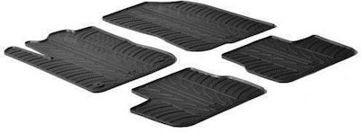 Lampa Set of Front and Rear Mats Tray Type 4pcs from Rubber for Peugeot 208 Black