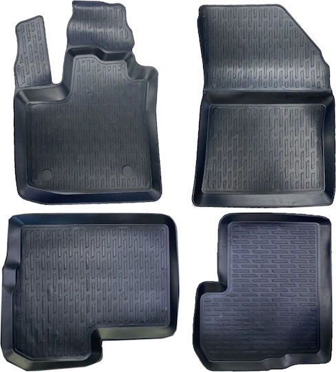 Perflex Set of Front and Rear Mats 4pcs Tray Type for Dacia Lodgy 2012+ Black