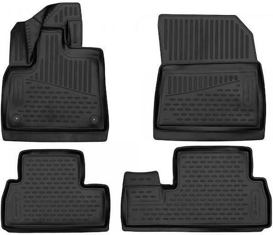 Novline Set of Front and Rear Mats 4pcs Tray Type for Opel Combo E Life Black
