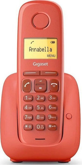 Gigaset A180 Ασύρματο Τηλέφωνο με Ελληνικό Μενού Strawberry