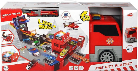 Dickie Folding Fire Station Πίστα Πυροσβεστικό για 3+ Ετών