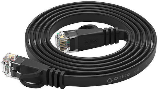 Orico Flat U/UTP Cat.6 Ethernet Network Cable 1m Black 1pcs