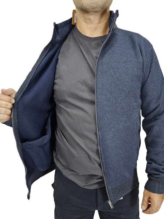 Freeman Clothing Men's Knitted Cardigan Navy Blue