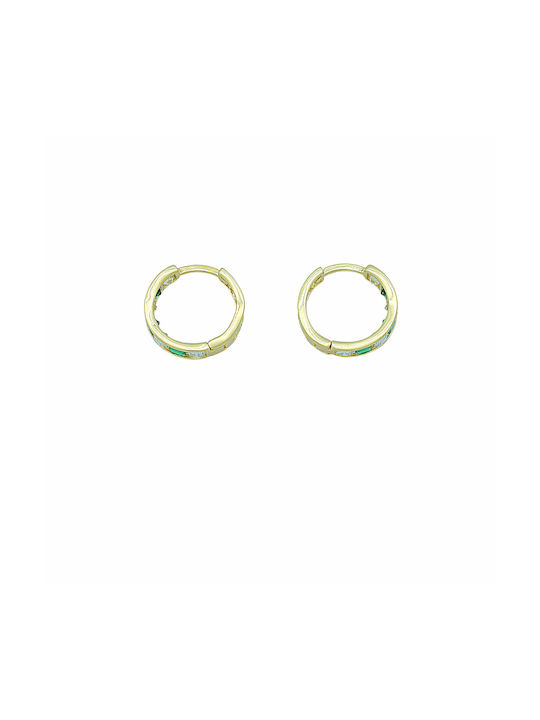 Kosmima Michalis Earrings Hoops made of Gold 14K with Stones