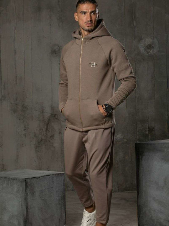 Brown Hoodie Cardigan