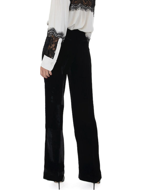 Pants Γυναικείο Ψηλόμεσο Υφασμάτινο Παντελόνι σε Ίσια Γραμμή Μαύρο