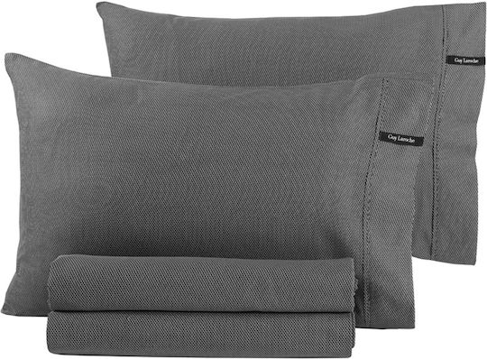 Guy Laroche Minimal Σεντόνι King Size με Λάστιχο 180x200+35εκ. Black & White
