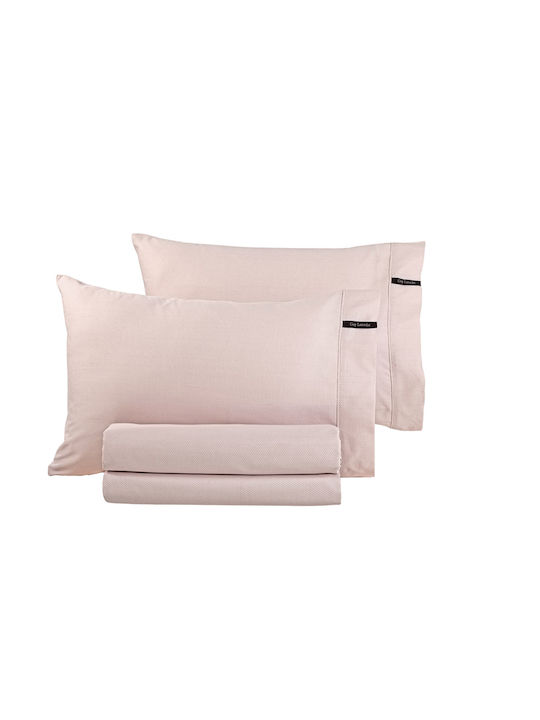 Guy Laroche Sheet Super-Double with Elastic 160x200+35cm. Minimal Pudra