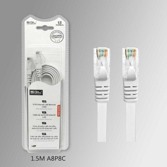 SGL U/UTP Καλώδιο Δικτύου Ethernet 1.5m Λευκό