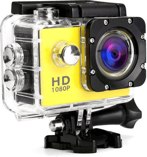 ACX-200 Cameră de Acțiune Full HD (1080p) Subacvatică (cu Carcasă) cu Ecran 2" Galbenă