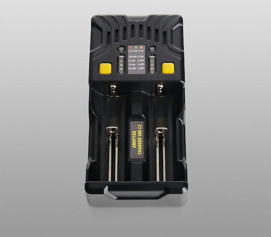Armytek Uni C2 Зарядно Устройство За 2 Батерии Li-ion/Ni-Cd/Ni-MH/Ni-Zn Размер AA/AAA/D/18650/16340/26650/14500