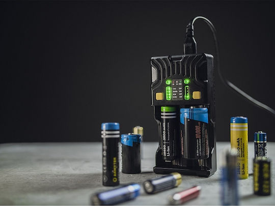 Armytek Uni C2 Зарядно Устройство За 2 Батерии Li-ion/Ni-Cd/Ni-MH/Ni-Zn Размер AA/AAA/D/18650/16340/26650/14500