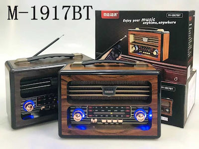 Meier M-1917BT Retro Tragbares Radio Braun