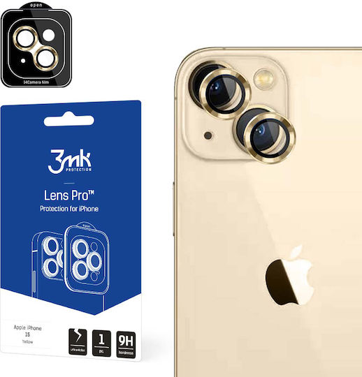 3MK Camera Protection Tempered Glass Yellow for the iPhone 15