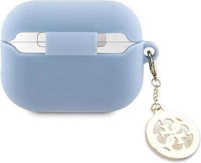 Guess Diamond Charm Hülle Silikon in Blau Farbe für Apple AirPods Pro 2