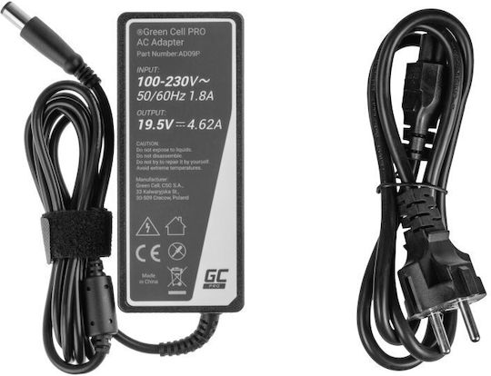 Laptop Charger 90W 19.5V 4.62A for Dell with Detachable Power Cord
