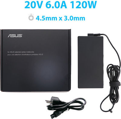 Asus Зарядно за лаптоп 120W 20V 6Спецификация с Отделяем Кабел за Захранване